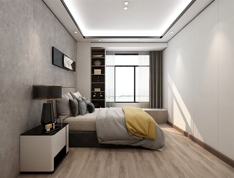 Lantai Papan Vinyl Kelihatan Kayu Kalis Bunyi