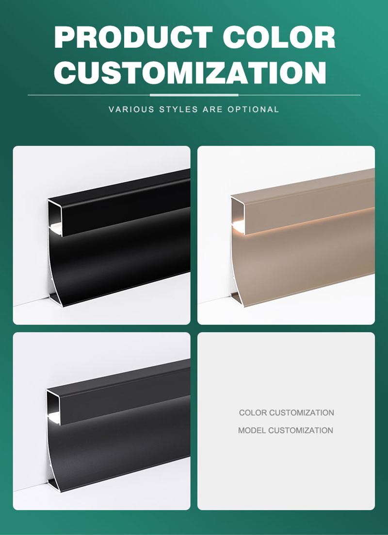 Ketahanan dipimpin lampu jalur papan skirting