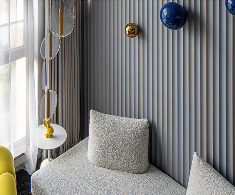 Panel kayu seruling mewah