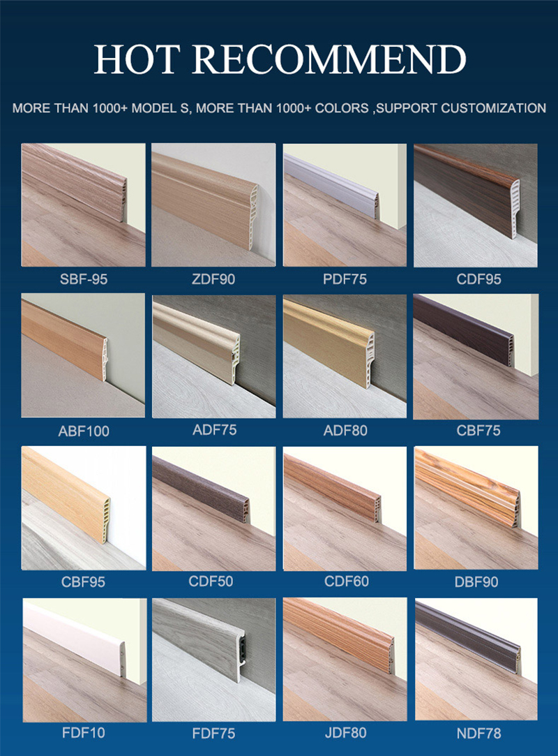 Pelbagai Saiz PVC Wall Skirting