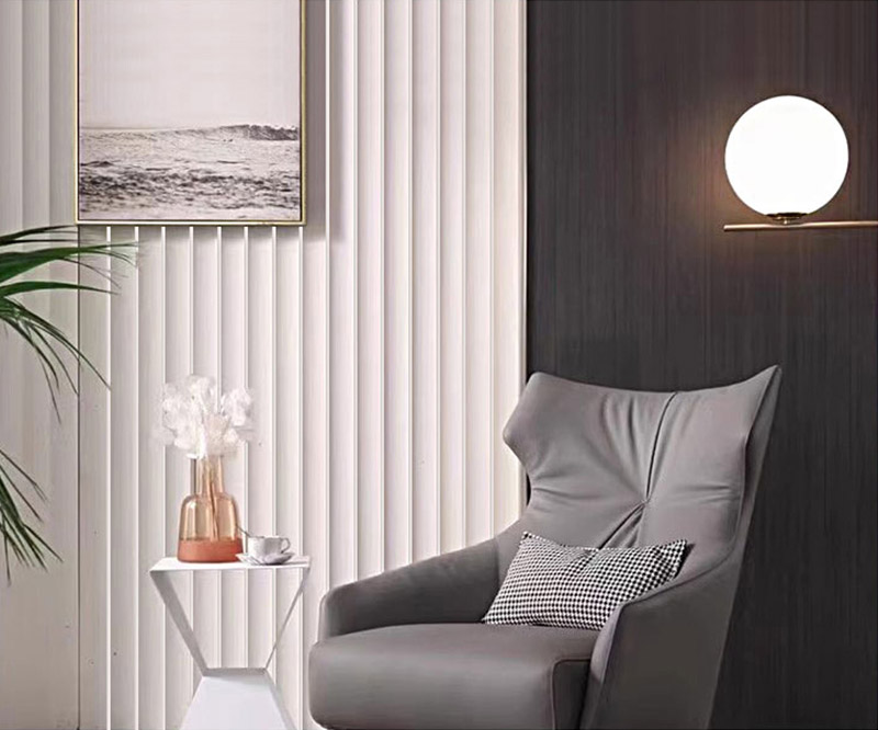 Panel dinding bergalur PVC Bijian Kayu