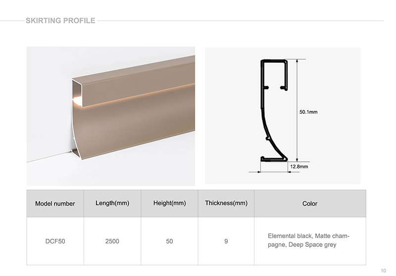 Papan skirting lampu jalur dipimpin borong