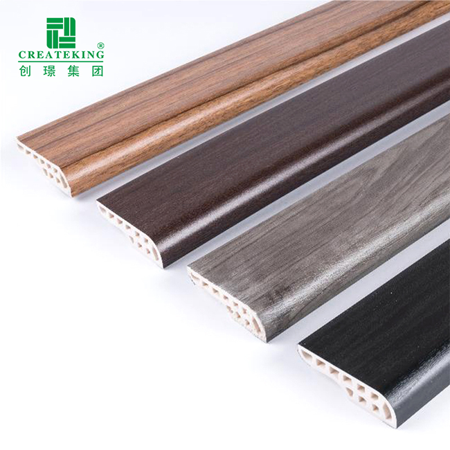 Pembekal China Pemasangan Mudah Wood Grain PVC Wall Skirting
