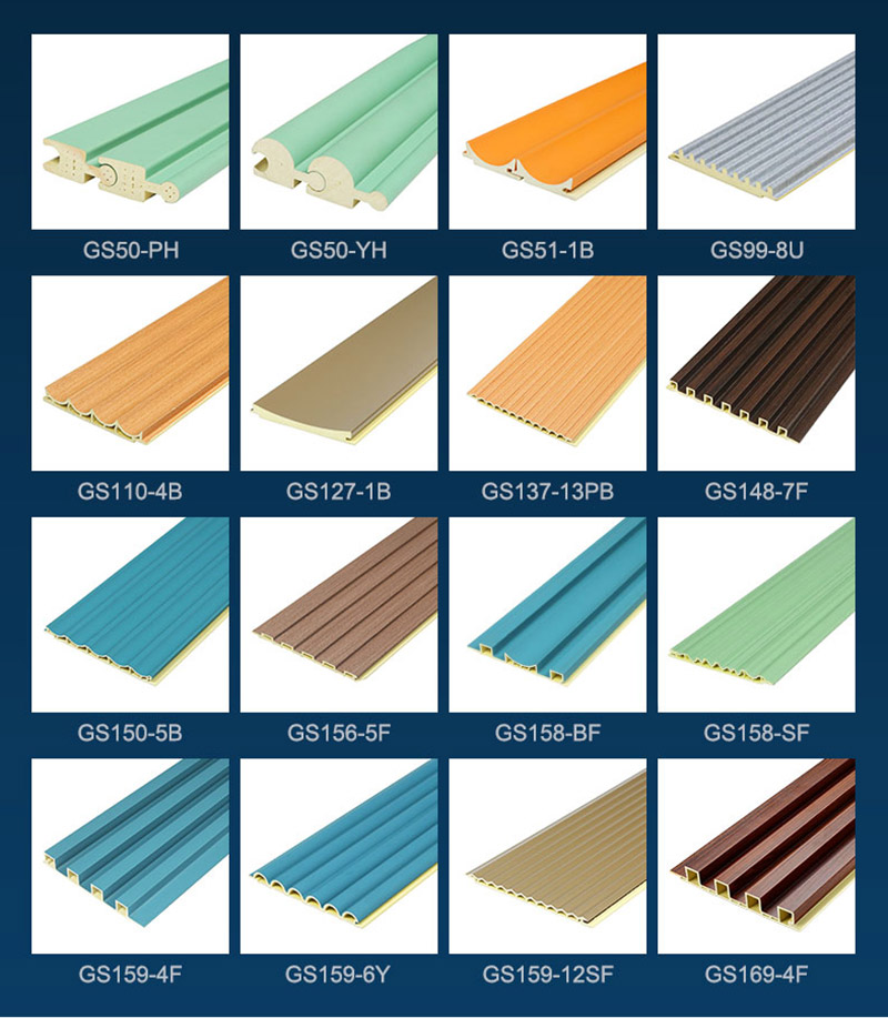 Pelbagai Saiz Panel dinding bergalur WPC