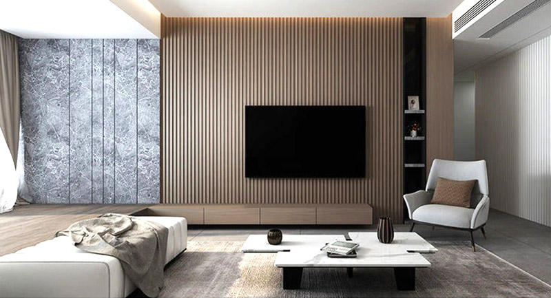 Dalaman Panel kayu bergalur