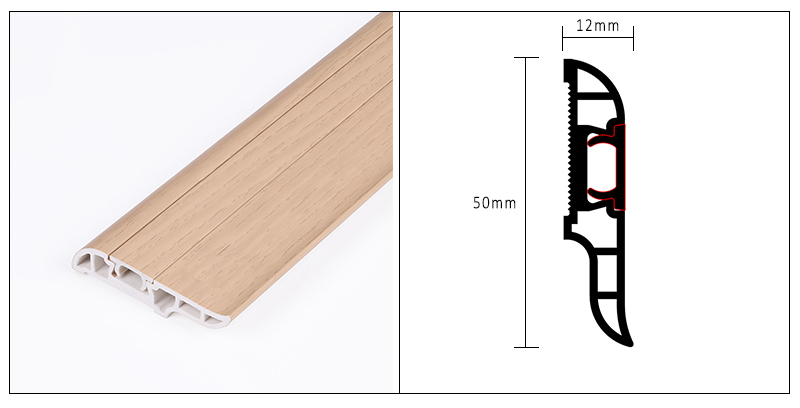 Papan Skirting Kuku Tersembunyi PVC 50*12mm