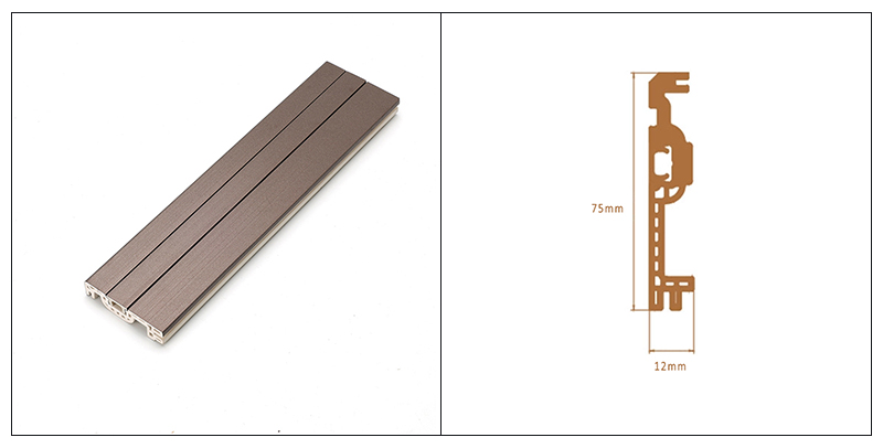 Papan Skirting Kuku Tersembunyi WPC 50*12mm