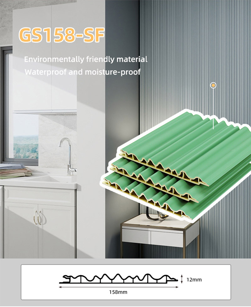 Panel Dinding WPC Bentuk Gelombang Arka Dalam 158*12mm