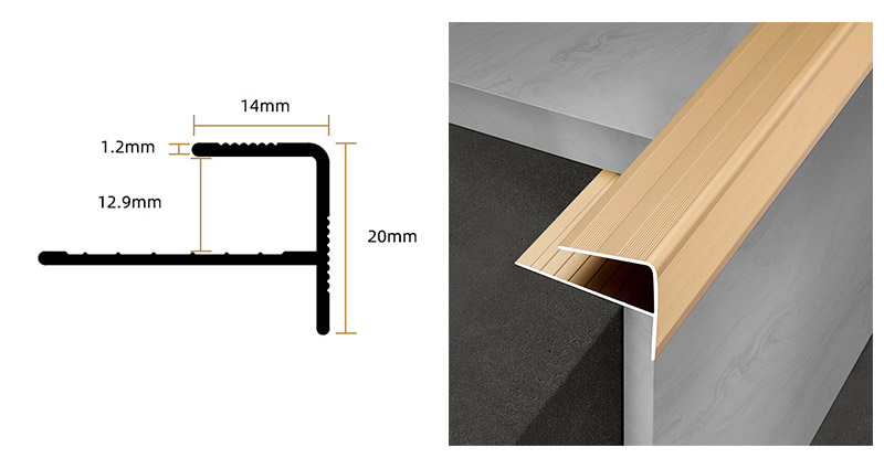 Hidung Tangga Anti-gelincir Aluminium