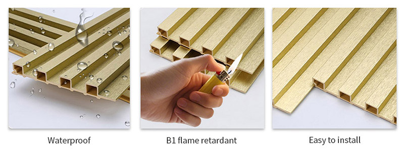 Panel Dinding Bergalur Emas Metalik