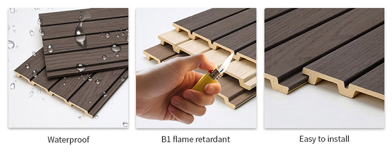 Panel Dinding Bergalur PVC Kemasan Kayu
