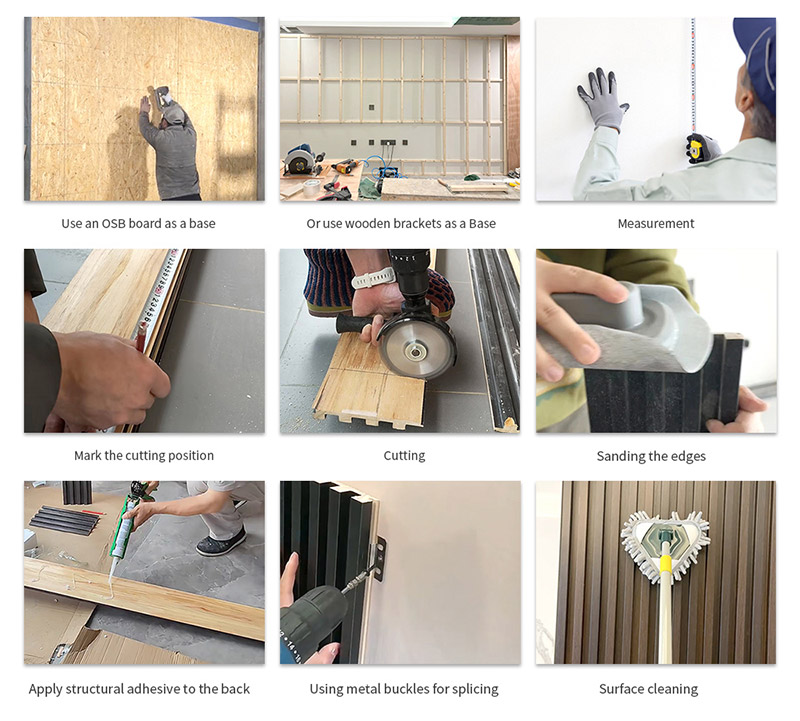 Proses pemasangan panel dinding WPC