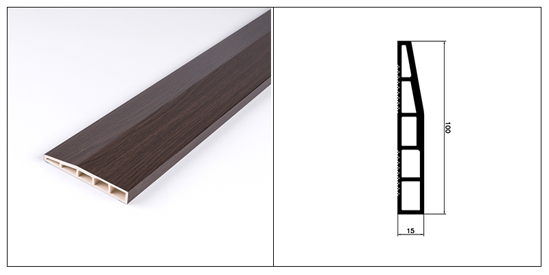Papan Skirting PVC Chamfered 100*15mm