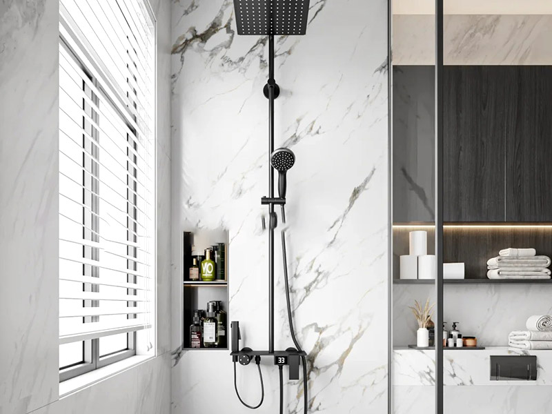 Cadar Marmar PVC di Bilik Mandi