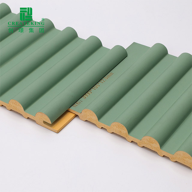 Panel Dinding Pepejal Separuh bulat Luar PVC 156*12.8mm