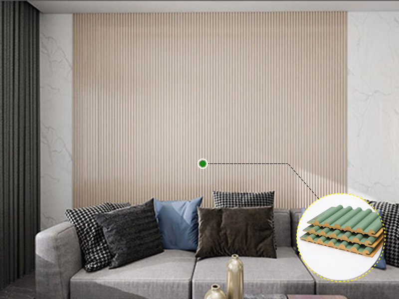 Panel Dinding Pepejal Separuh bulat Luar PVC 156*12.8mm