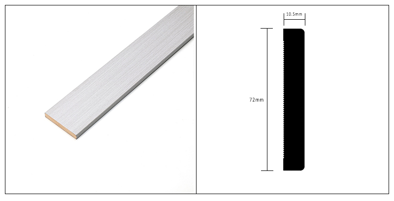 Papan Skirting Kayu Pepejal 72*10.5mm
