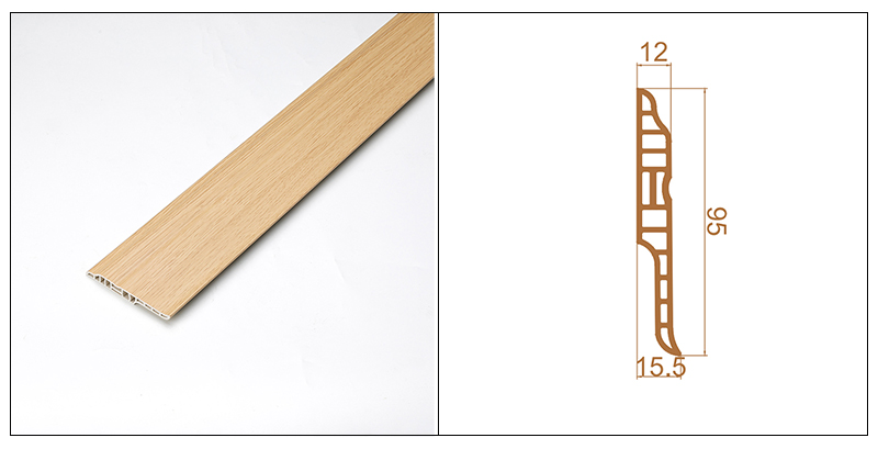95*15.5mm PVC Lambs Lidah Skirting Papan
