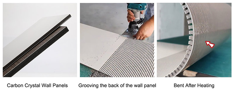 Kristal karbon permukaan rata atau panel dinding marmar tiruan