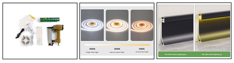 Papan Skirting Aluminium LED 50*9mm