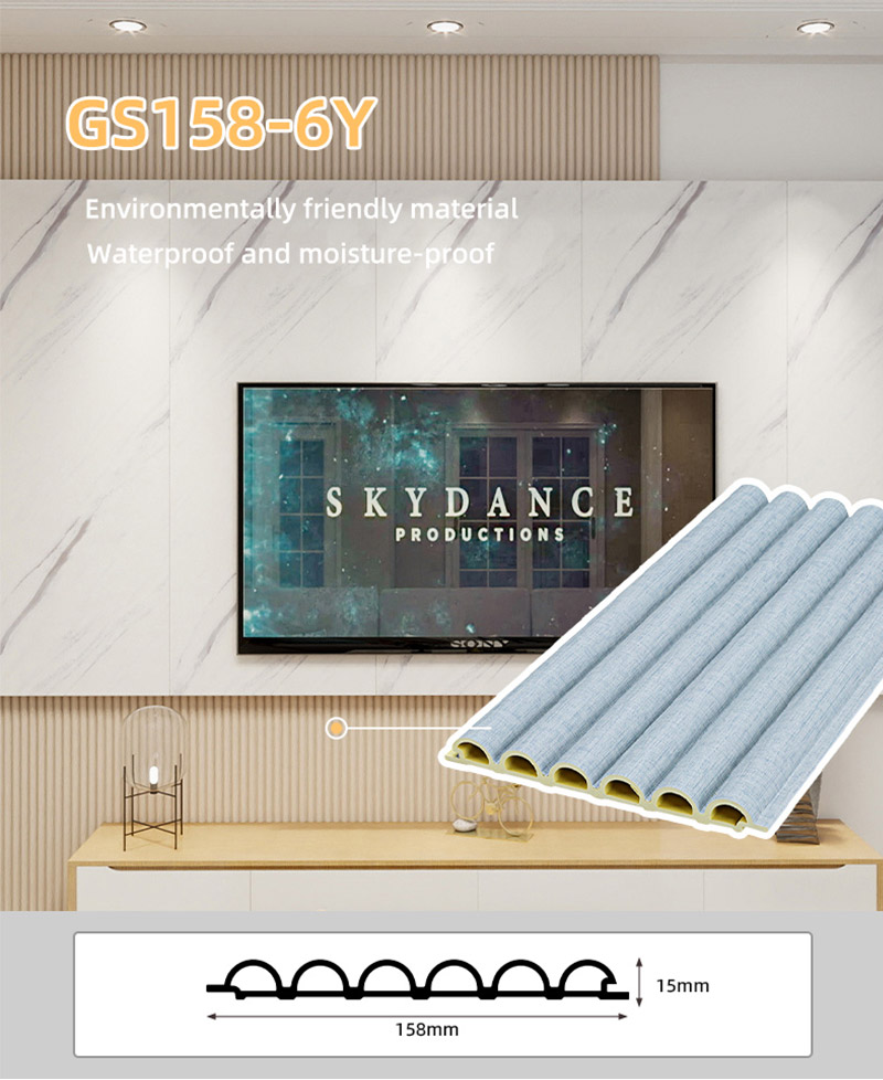 Panel Dinding WPC Reka Bentuk Separuh Bulatan 158*15mm