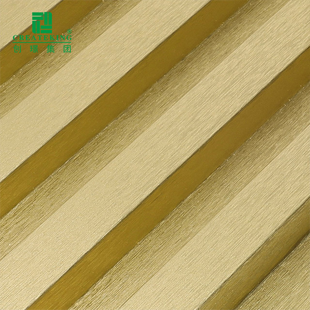 Panel Dinding Bergalur Emas Metalik 155*17mm