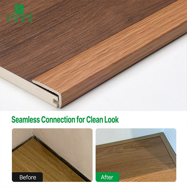 Jalur Tepi Lantai Laminat PVC 24*10mm berbentuk L