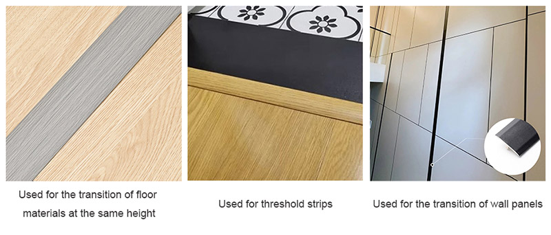 Jalur tepi lantai berbentuk PVC T