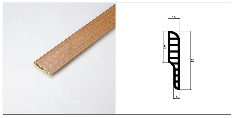 Papan Skirting Bulat Pensil PVC 75*15mm