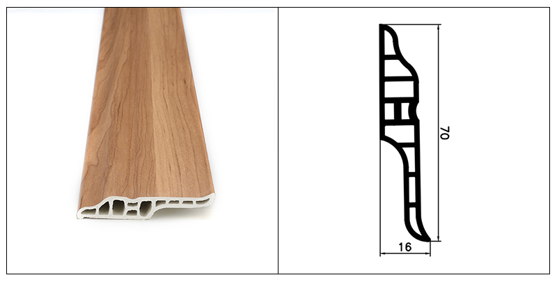 Papan Skirting Berongga Berbilang Rongga PVC 70*16mm