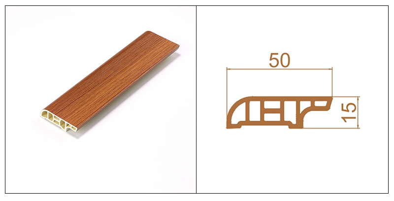 Papan Skirting SPC bijirin kayu 50*15mm