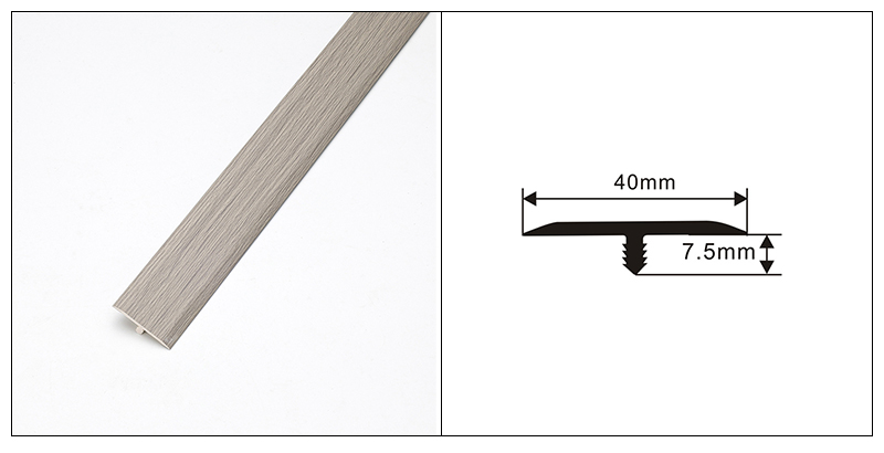 Jalur Peralihan Lantai berbentuk T PVC 40*7.5mm