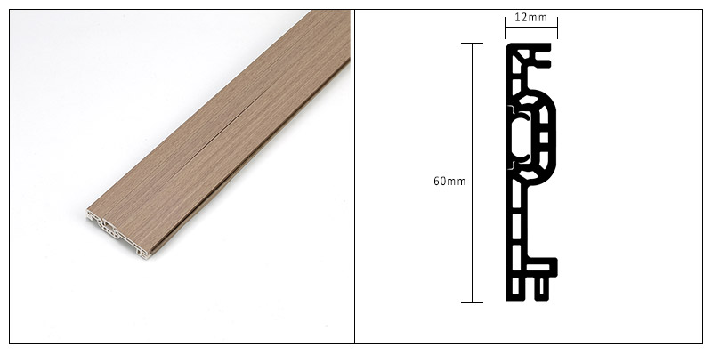 Papan skirting kuku tersembunyi 60*12mm WPC