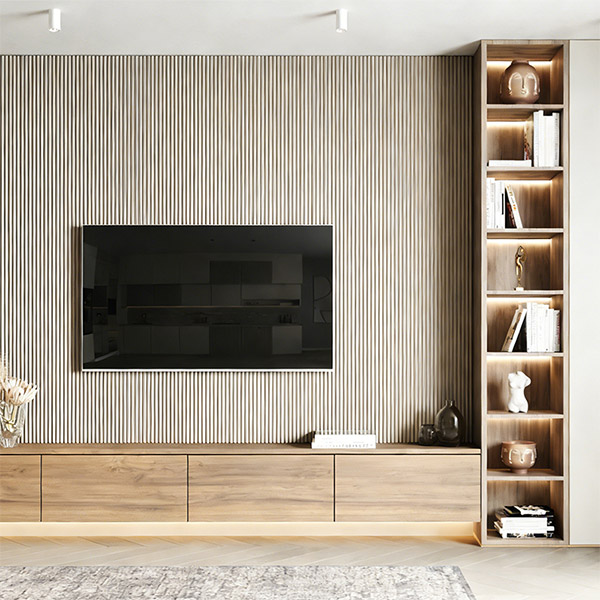 Panel Dinding WPC Reka Bentuk Separuh Bulatan 158*15mm