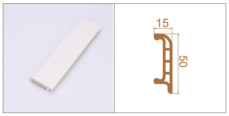 Papan Skirting Klip pada PVC 50*15mm