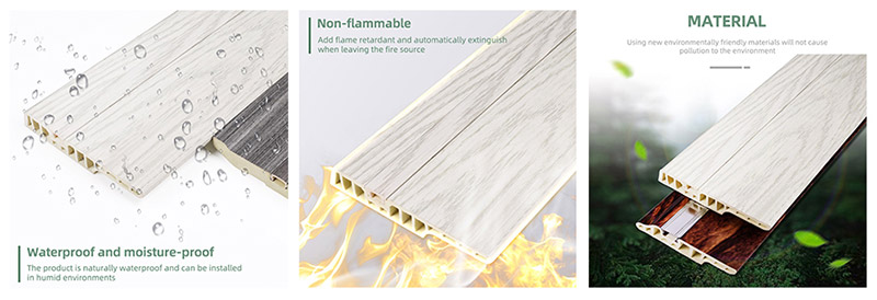 Papan skirting lantai kuku tersembunyi PVC 100*15mm