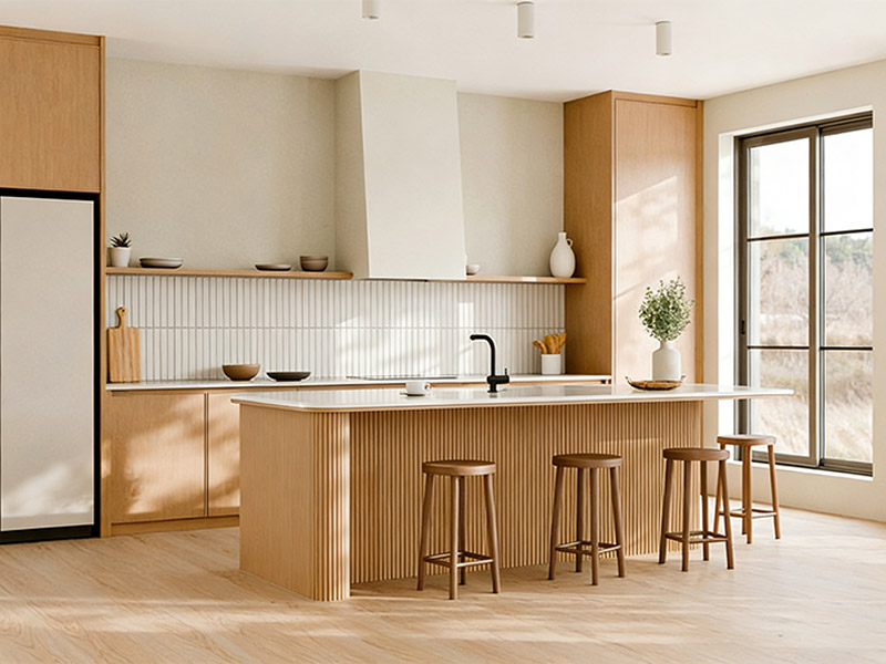 Panel dinding WPC di dapur