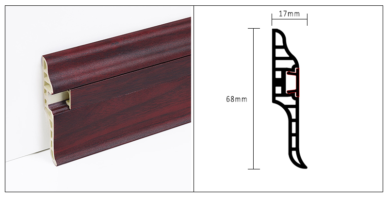 Papan Skirting Lidah Lamb PVC 68*17mm