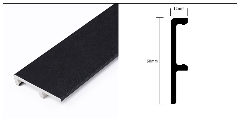 Papan Skirting Klip pada PVC 60*12mm