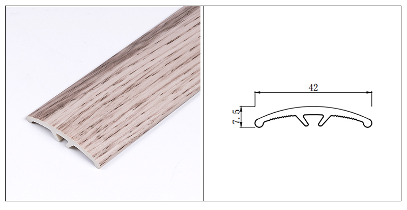 42*7.5mm jalur peralihan ambang PVC berbentuk arka