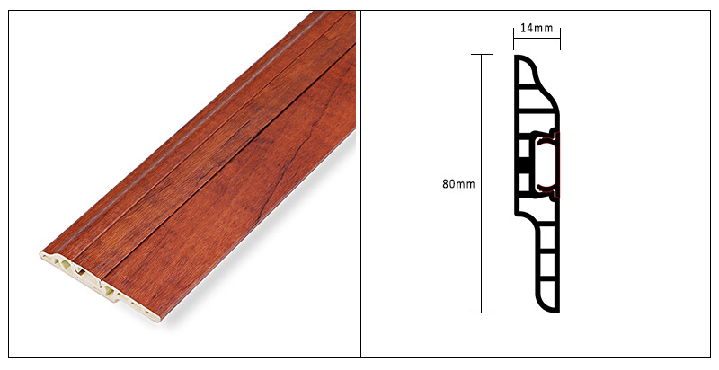 Garis Skirting Kuku Tersembunyi PVC 80*14mm