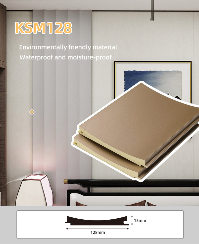 Panel Dinding Bergalur Dalam Arka Dalaman 128*15mm berbentuk gelombang