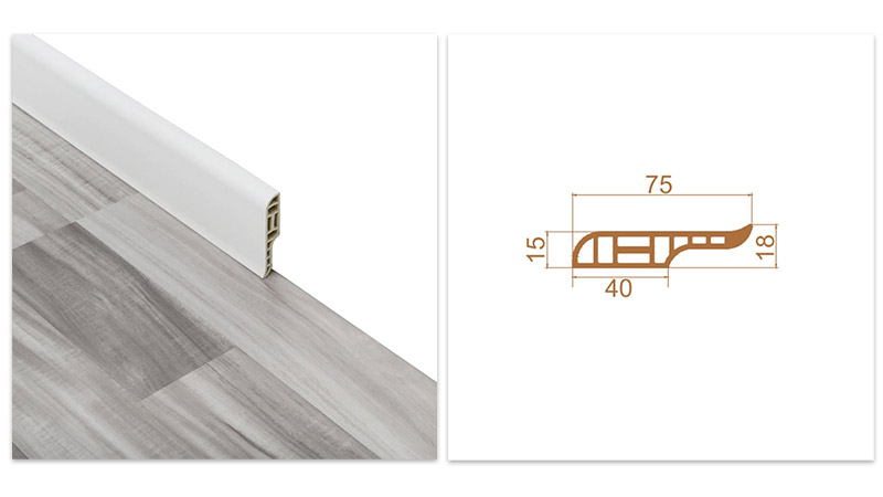 Papan Skirting Pensil PVC 75*18mm