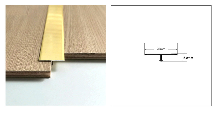 Trim Lantai Aloi Aluminium berbentuk T