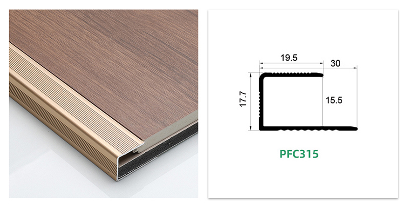 Kemasan Tepi Lantai Aluminium Saluran-C