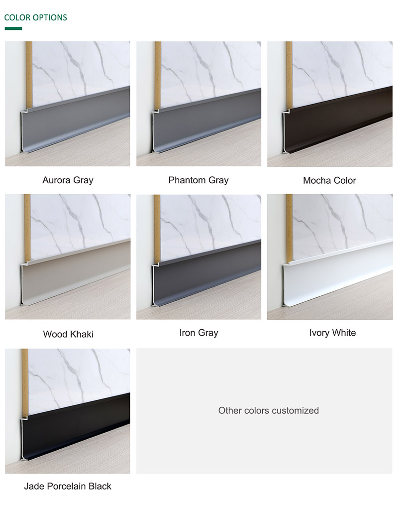 50**9.7mm Papan Skirting Aluminium Aloi