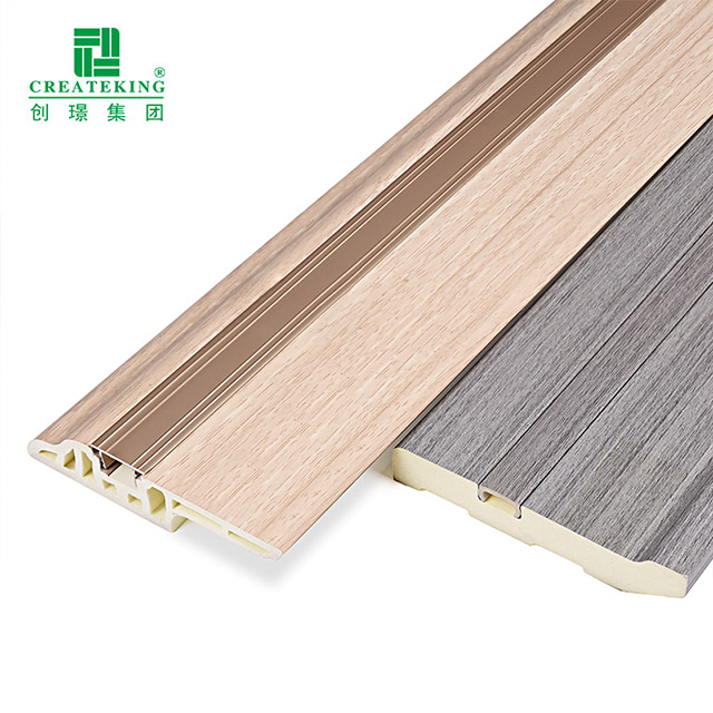 75*15mm PVC Lambs Lidah Kuku Tersembunyi Papan Skirting