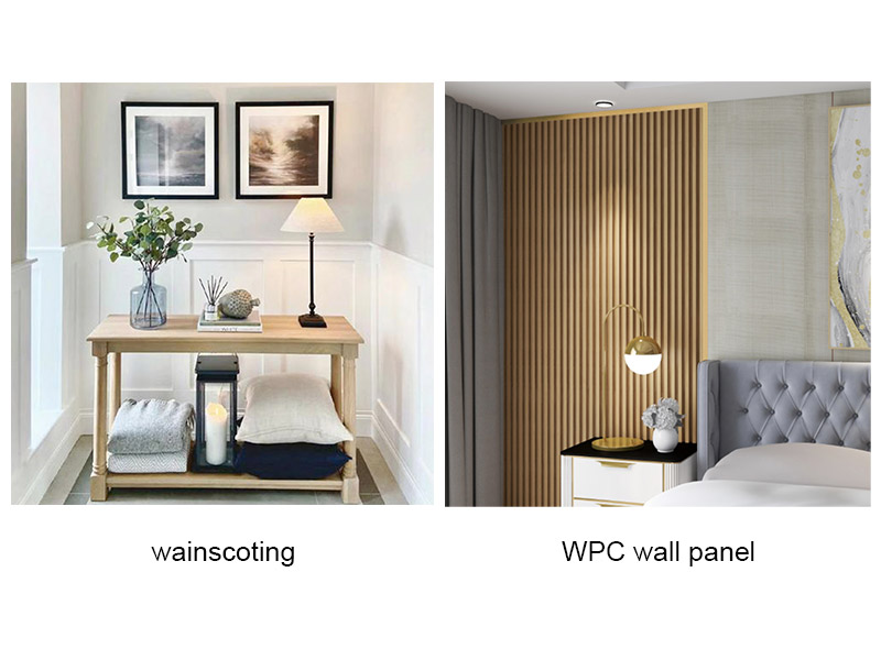 Apakah perbezaan antara panel dinding wainscoting vs wpc?