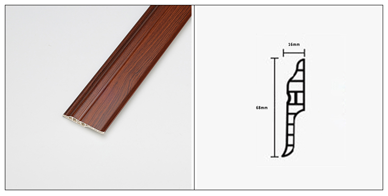 Papan Skirting PVC Pelbagai fungsi 68*16mm