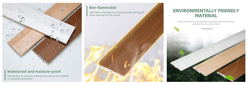Papan Skirting PVC Berongga 100*15mm Chamfered